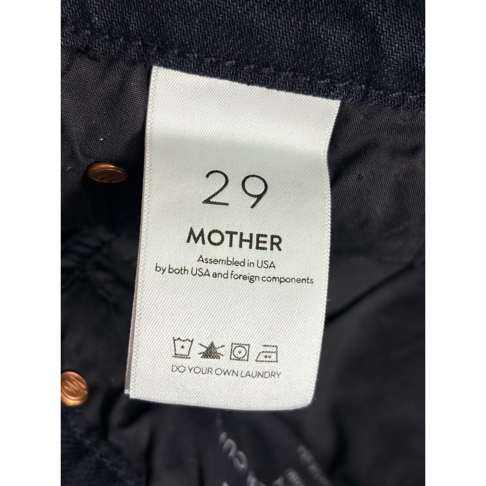 MOTHER Superior Scrapper Cuff Ankle Fray Jeans Womens 29 Whos Sorry Now Black - Picture 5 of 15